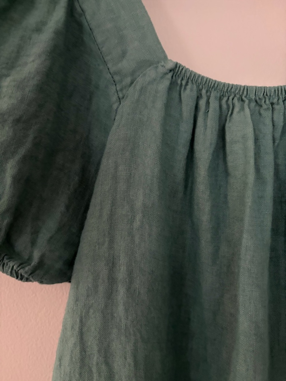 Linen Italian Made Blouse Top by Bellambra Green Breathable NWT Women’s Large - Picture 3 of 15